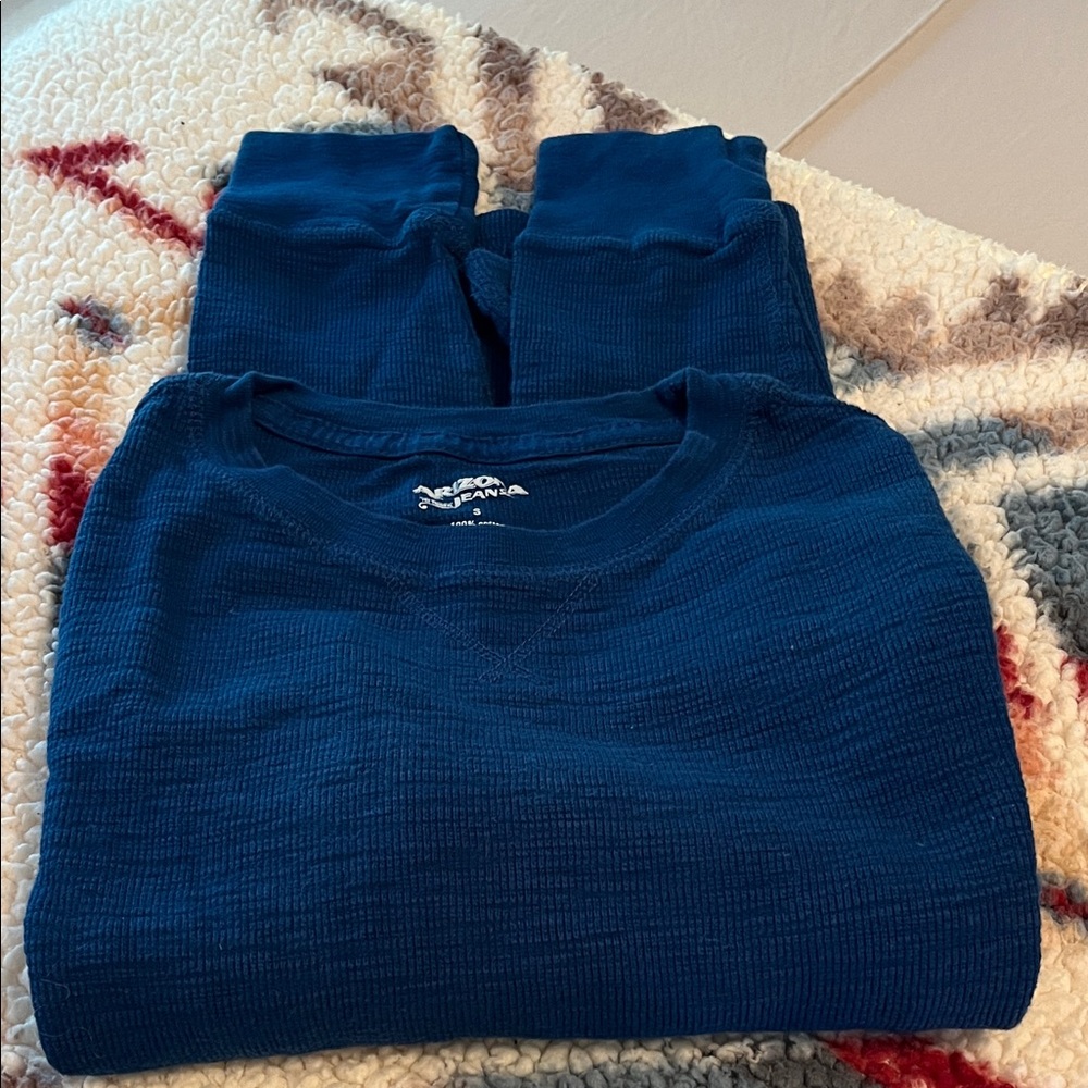 Dark Blue Thermal Top and Leggings Set